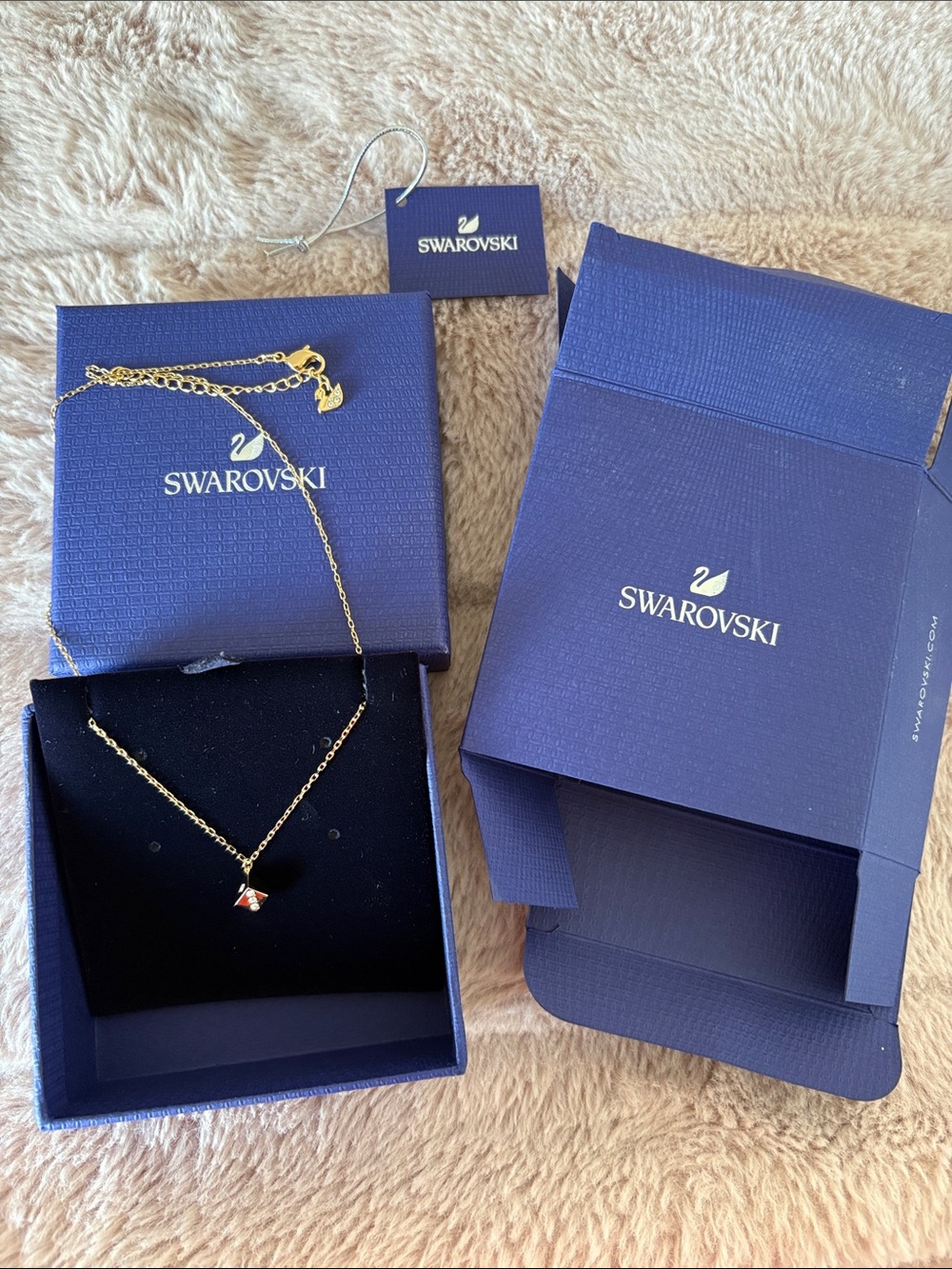 Swarovski Gold plated Necklace with White Crystal Accent